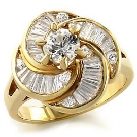 14K GOLD EP 5.9CT DIAMOND SIMULATED ENGAGEMENT RING