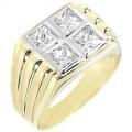 14K GOLD EP 3.6CT DIAMOND SIMULATED MENS DRESS RING