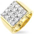 18K gold ep mens 3.0ct diamond simulated dress ring