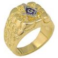 18K GOLD EP MASONIC FREEMASON MENS RING