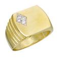 18K GOLD EP  MENS CZ STUNNING DRESS RING