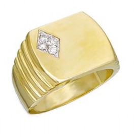 18K GOLD EP  MENS CZ STUNNING DRESS  RING