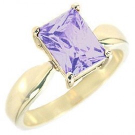 14K GOLD EP 4.5CT AMETHYST SOLITAIRE RING