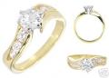 14K GOLD EP 1.85CT DIAMOND SIMULATED RING
