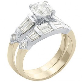 14K GOLD EP 5.51CT DIAMOND SIMULATED ENGAGEMENT RING