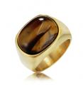 18K GOLD EP TIGER EYE OVAL CUT MENS DRESS RING SIZE  cat eye tigers eye