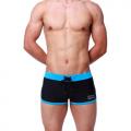 BLUE BLACK swim trunks Swimwear Mens square boxer Style drawstring swimming