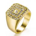 18K GOLD EP 3.0CT DIAMOND SIMULATED MENS DRESS RING