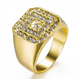 18K GOLD EP 3.0CT DIAMOND SIMULATED MENS DRESS RING