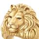 18K GOLD EP MENS CZ LION RING BLING HIP HOP