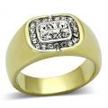 18K GOLD EP  MENS DIAMOND SIMULATED  STUNNING DRESS RING