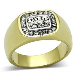 18K GOLD EP  MENS DIAMOND SIMULATED  STUNNING DRESS  RING