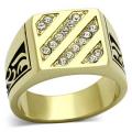 18K GOLD plated .75CT MENS DIAMOND SIMULATED RING