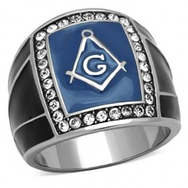 316  MASONIC FREEMASON DIAMOND SIMULATED  RING