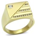 18K GOLD EP DIAMOND SIMULATED  MENS DRESS RING