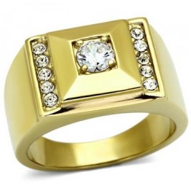 18K GOLD plated .60CT MENS DIAMOND SIMULATED RING